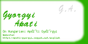 gyorgyi apati business card